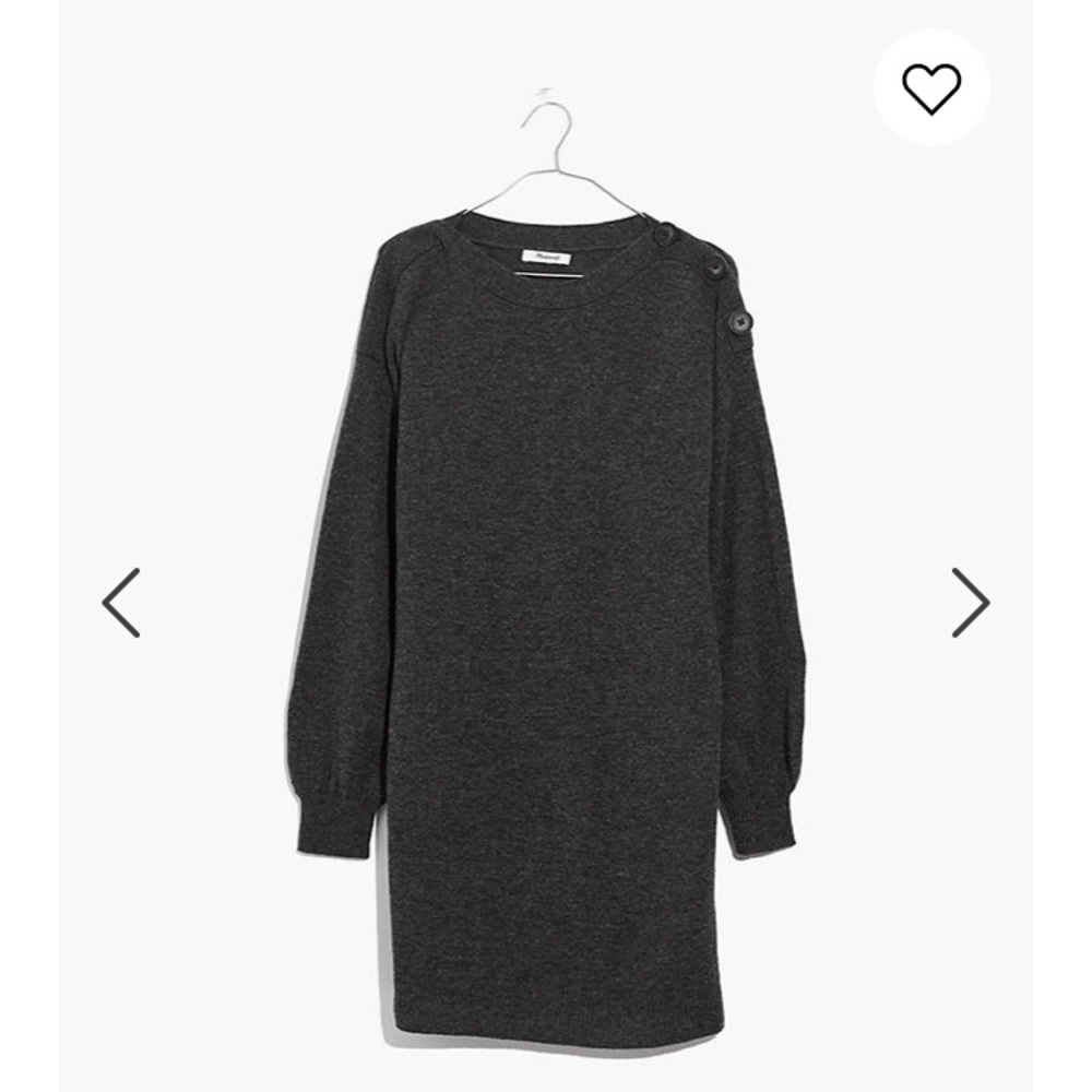 Madewell boatneck button shoulder sweater dress